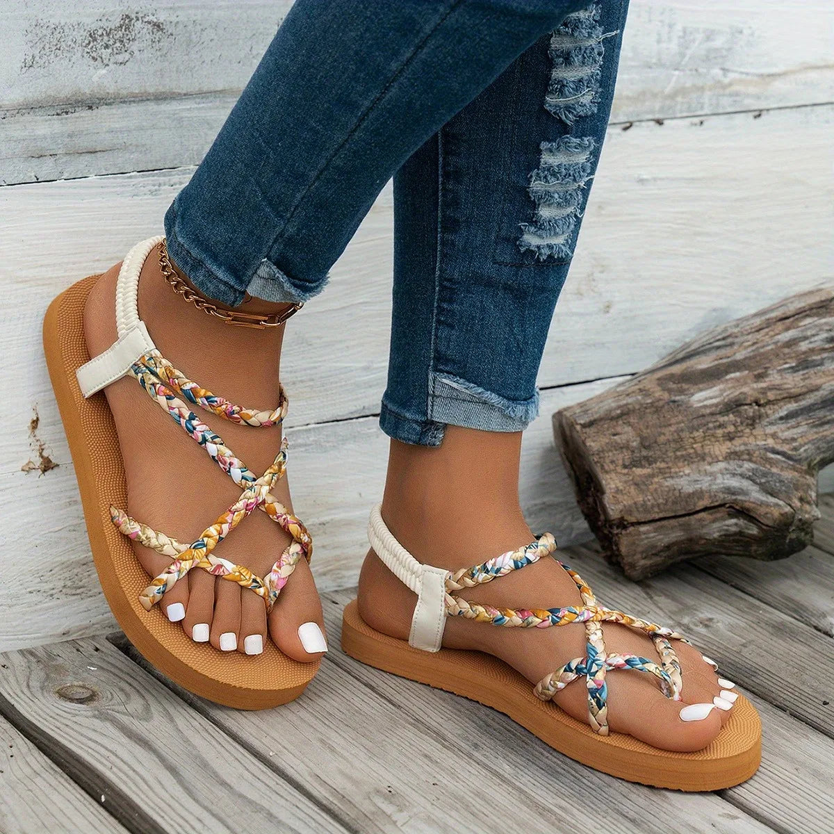 Summer Sandals Plus-Size Beach Slides — Lightweight Round-Toe Fish-Mouth Sandals — view 3 of summer sandals
