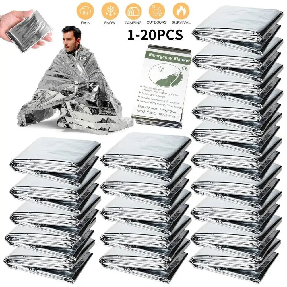 Emergency Mylar Survival Blanket Bulk Pack — Lifesaving Thermal Foil — view 1 of outdoor sports