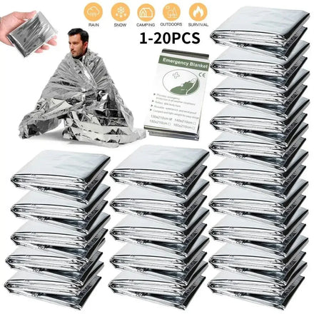Emergency Mylar Survival Blanket Bulk Pack — Lifesaving Thermal Foil — view 1 of outdoor sports