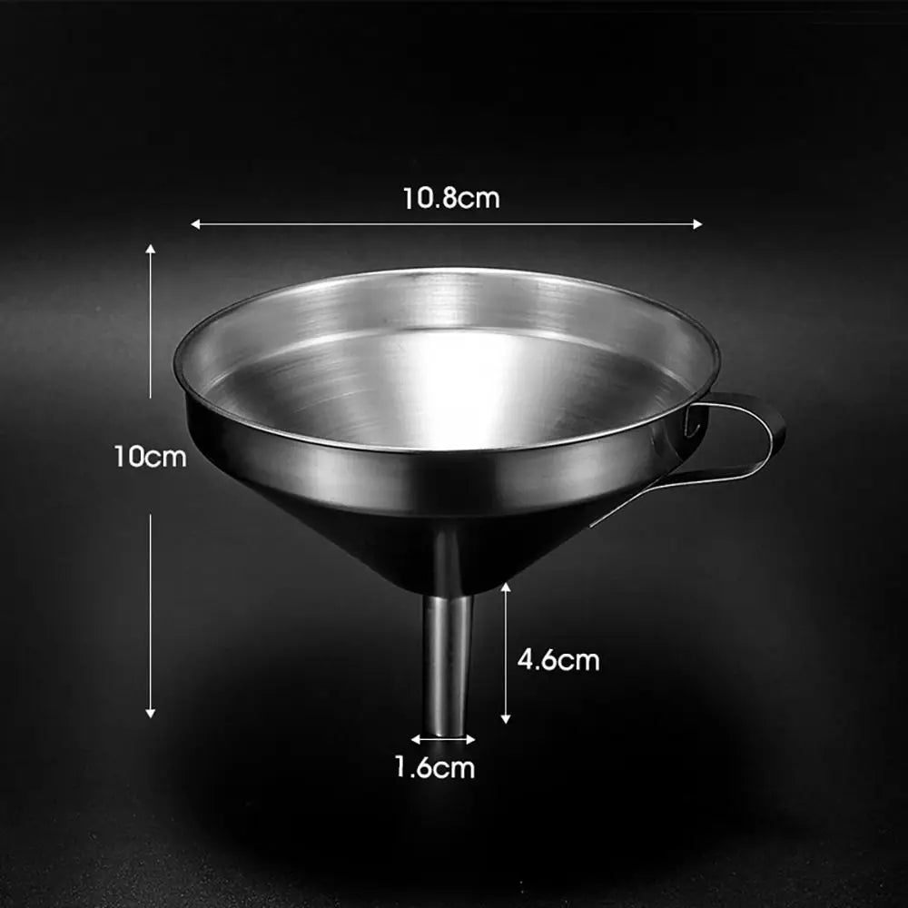 Wide-Mouth Stainless Steel Funnel &mdash; Cooking Oil Filter &amp; Spice Strainer with Handle — view 12 of kitchen gadgets