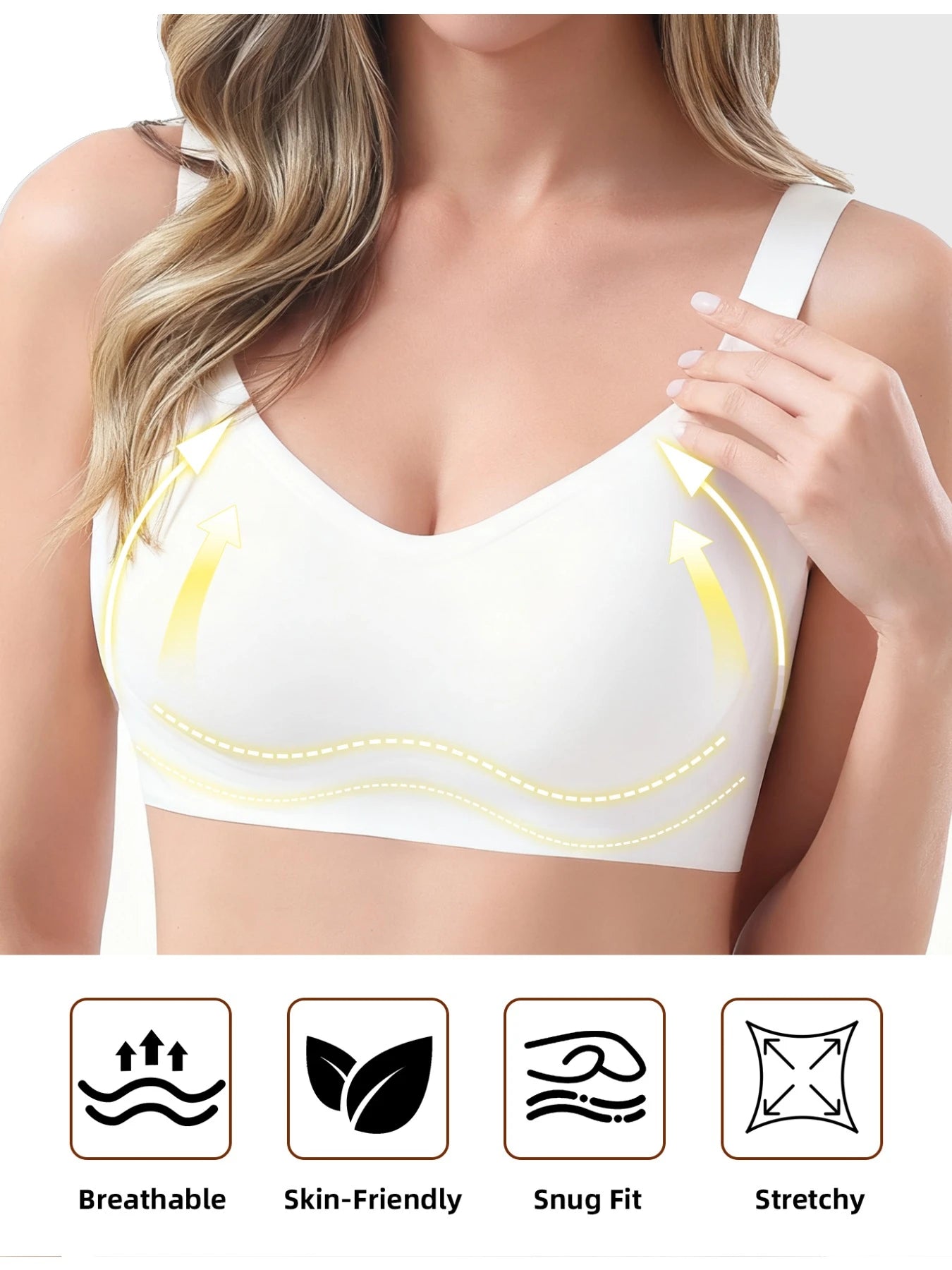 Seamless Wireless Push-Up Sports Bra &mdash; Soft Stretchy Everyday Bralette with Removable Padding — view 2 of sports bras