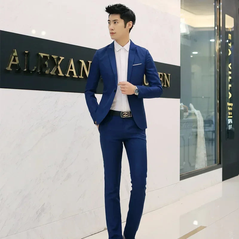 Men Suits For Wedding Elegant 3 Pieces 2 Set Jackets Vest Pants Luxury Blazers Outfit Fashion Classic Full 2024 Formal Costume