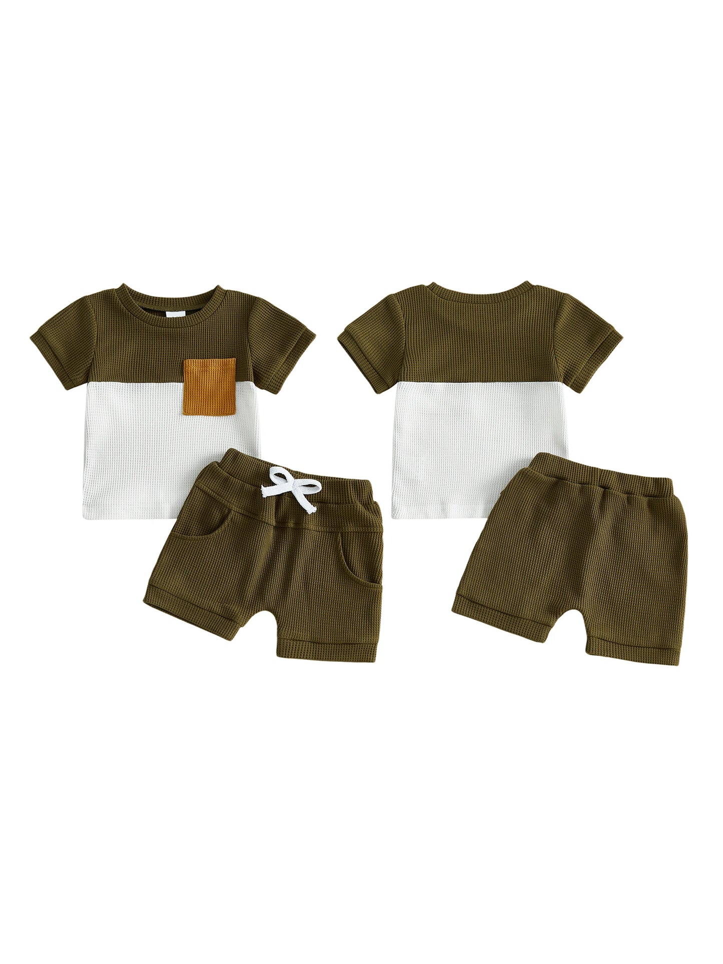 Infant Boy Printed T-Shirt & Elastic Shorts Set - Summer Outfit — view 5 of infant sets