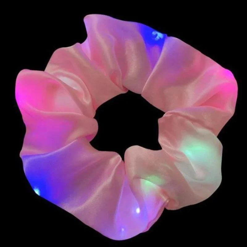 Fashion LED Luminous Hair Scrunchies Light Up Glowing Scrunchy Hair Band For Girls Flashing Hair Tie Hair Rope Hair Accessories — view 20 of product