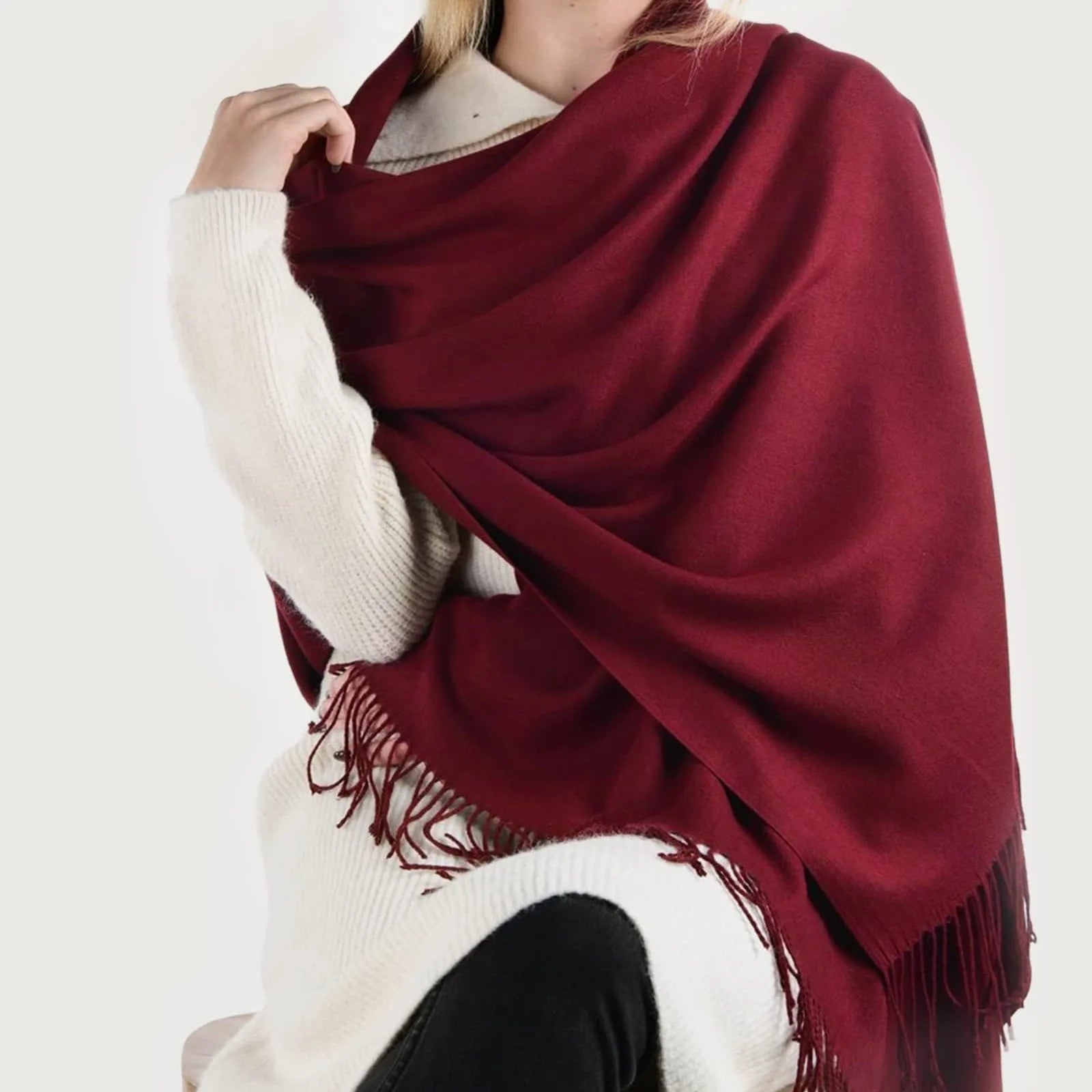 Pashmina Shawl Wrap Evening — Travel & Wedding Blanket Scarf, Drape-Anywhere Statement — view 10 of scarves & wraps
