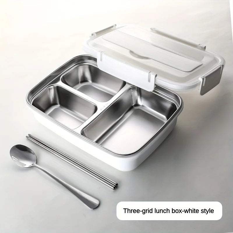 Leak-Proof Stainless Steel Lunch Box 3-4 Compartment Insulated Bento Container for Adults Office Meal Prep — view 5 of food storage