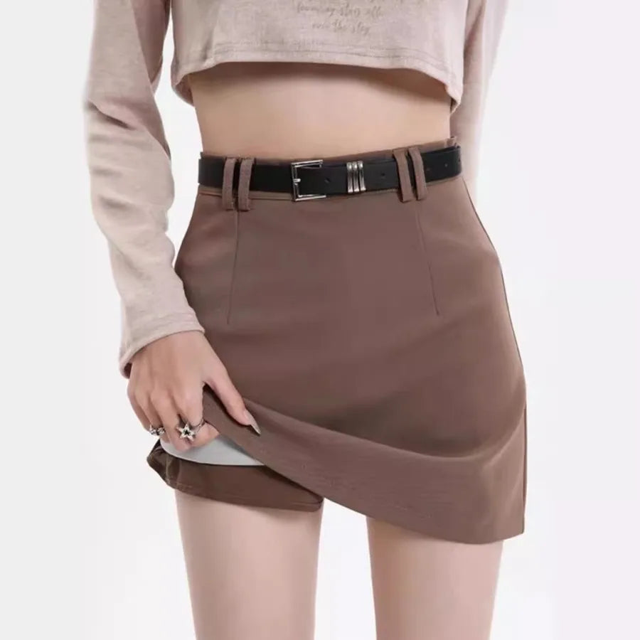 【HOT】Gray suit skirt for women in spring and autumn popular fashion small man high-waist slim fashionable a-line skirt slim hip — view 3 of product