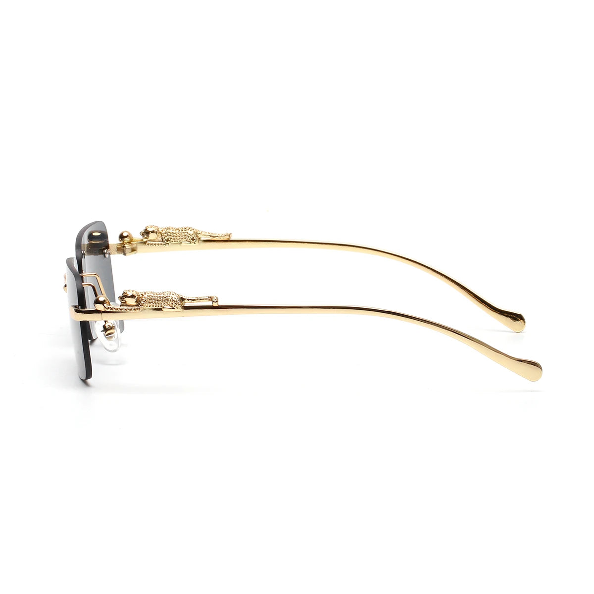 Rimless Sunglasses Ruiao UV400 — Sleek Metal Square Designer Shades Men Women Influencer — view 5 of sunglasses