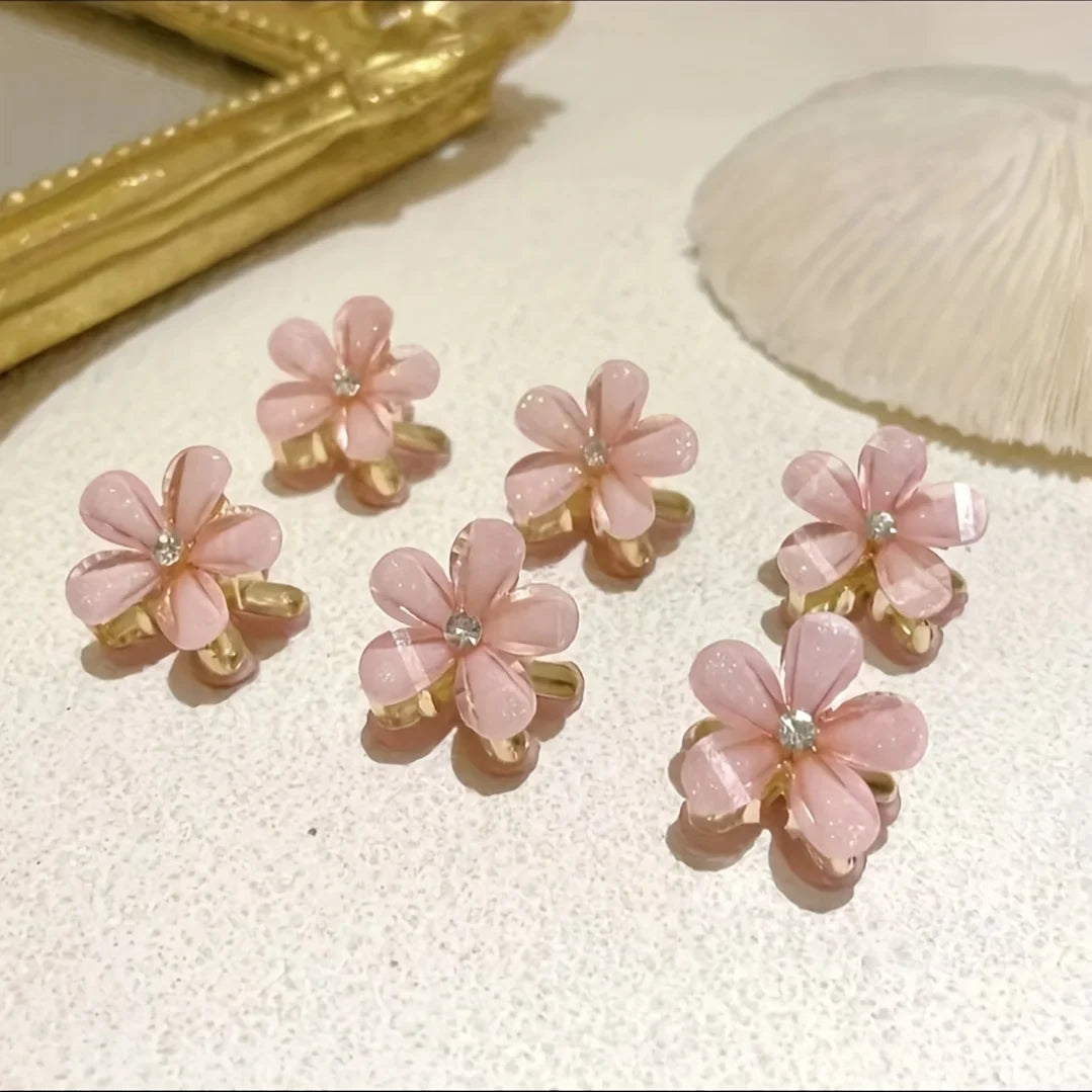 6pcs 3pcs 1pc Kids Women Girls Flower Shaped Hair Grab Clips, Faux Pearl Decorative Hair Barrettes Hair Decoration Accessories — view 8 of product