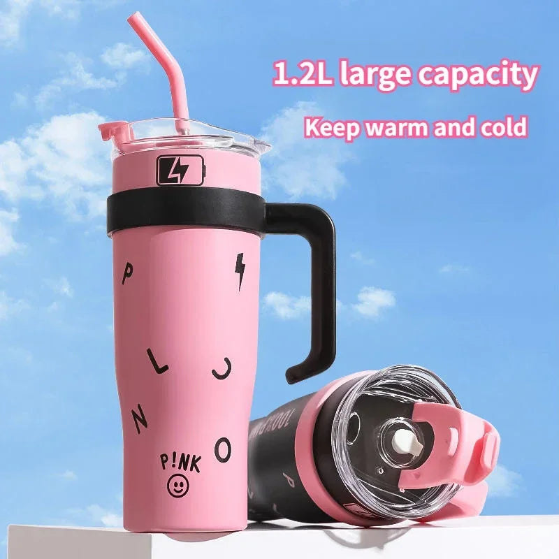 40oz Insulated Tumbler with Handle & Straw Lid