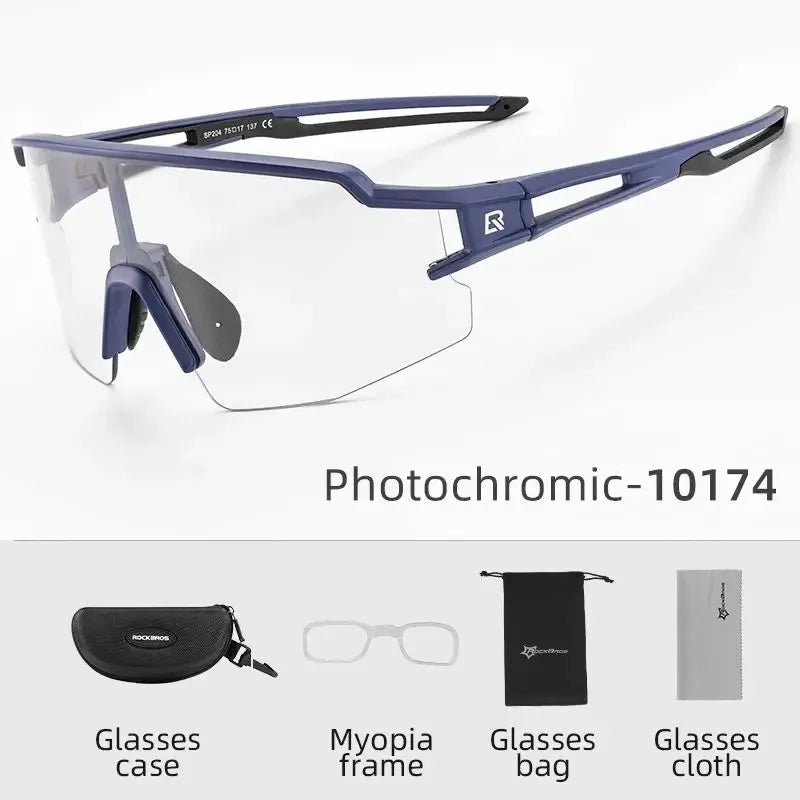 ROCKBROS Cycling Sunglasses Photochromic Eye-Protecting — Adaptive Windproof Bicycle Outdoor Goggles — view 7 of sunglasses
