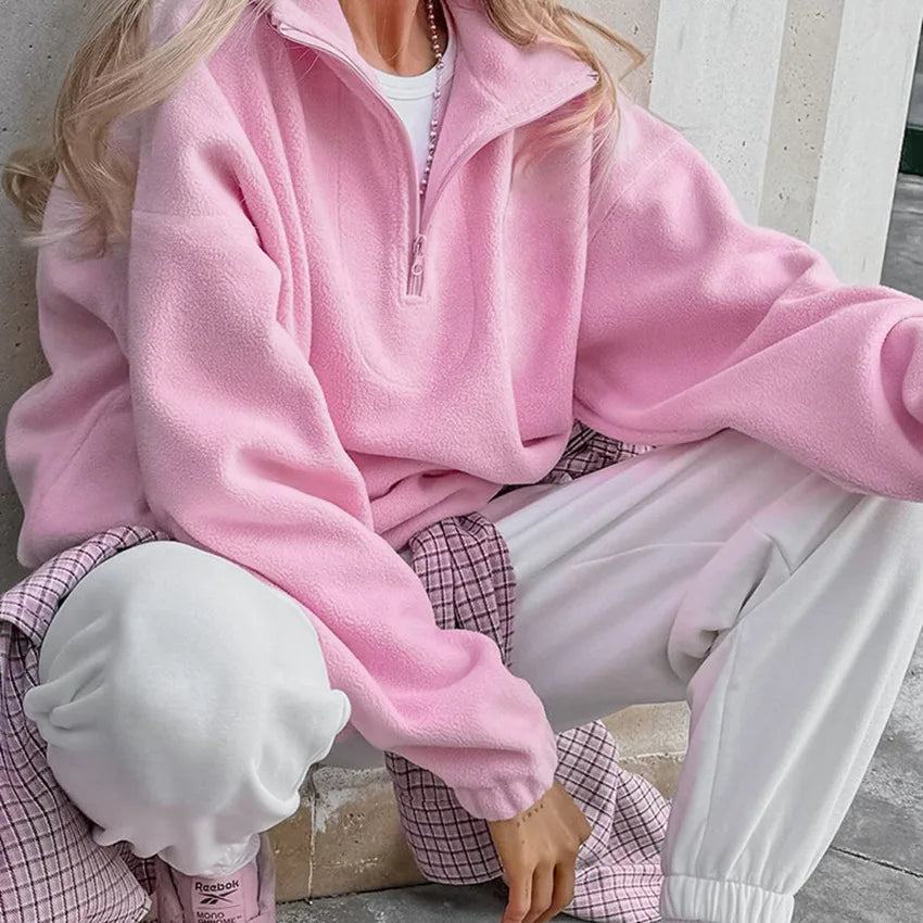Minimalist Women’s Sports Hoodie – Casual Leisure Style for Autumn & Winter 2024