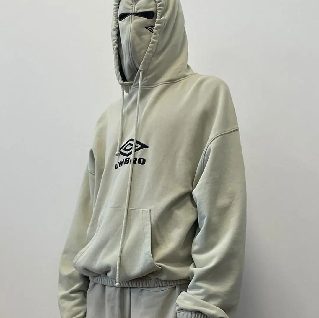 Double Hat Design Pullover Hoodie Men Women Ins New Y2k Ninja Mask Hooded Sweatshirt Winter Tide Loose Street Couple Jacket