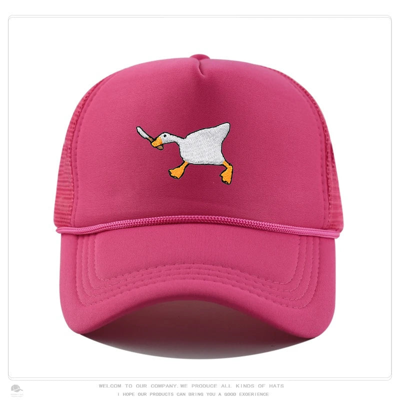 Embroidered Goose Baseball Cap — Quirky City-Style Streetwear Duckbill Casual Fashion Hat — view 18 of hats & caps