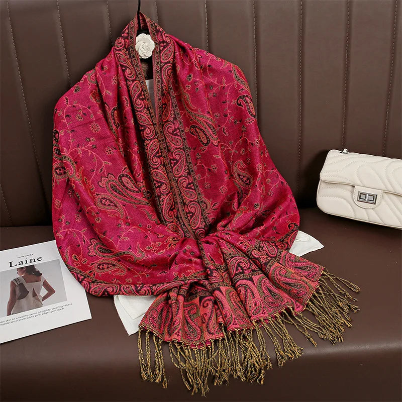 Hijab Scarf Long Pashmina — Lightweight Modest-Fashion Essential Cashmere Shawl Turban Head Wrap — view 16 of scarves & wraps