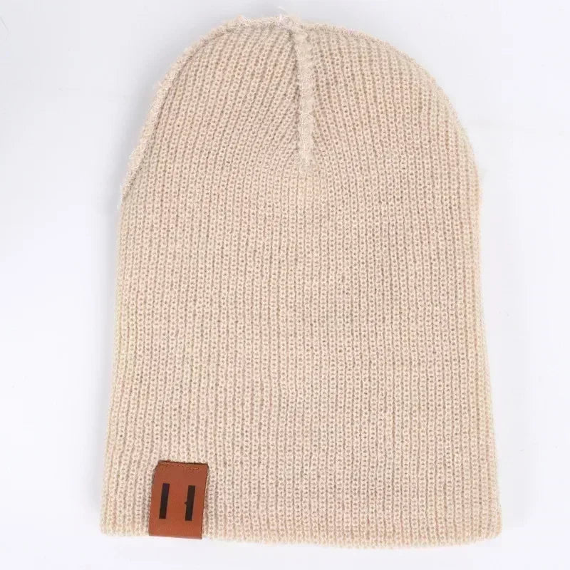 Knitted wool pullover hat for adults and children