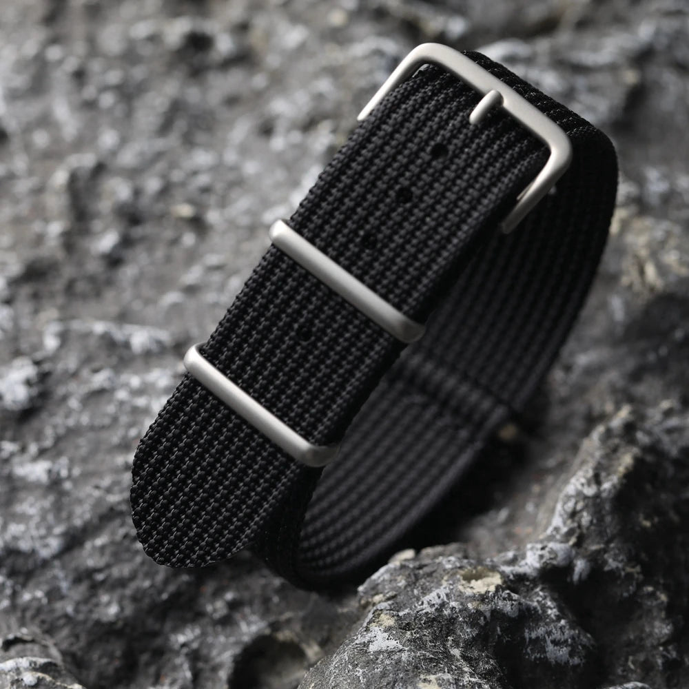 Ribbed Nylon Military Watchband — 18mm 20mm 22mm Breathable Sport Watch Strap — view 8 of watch straps