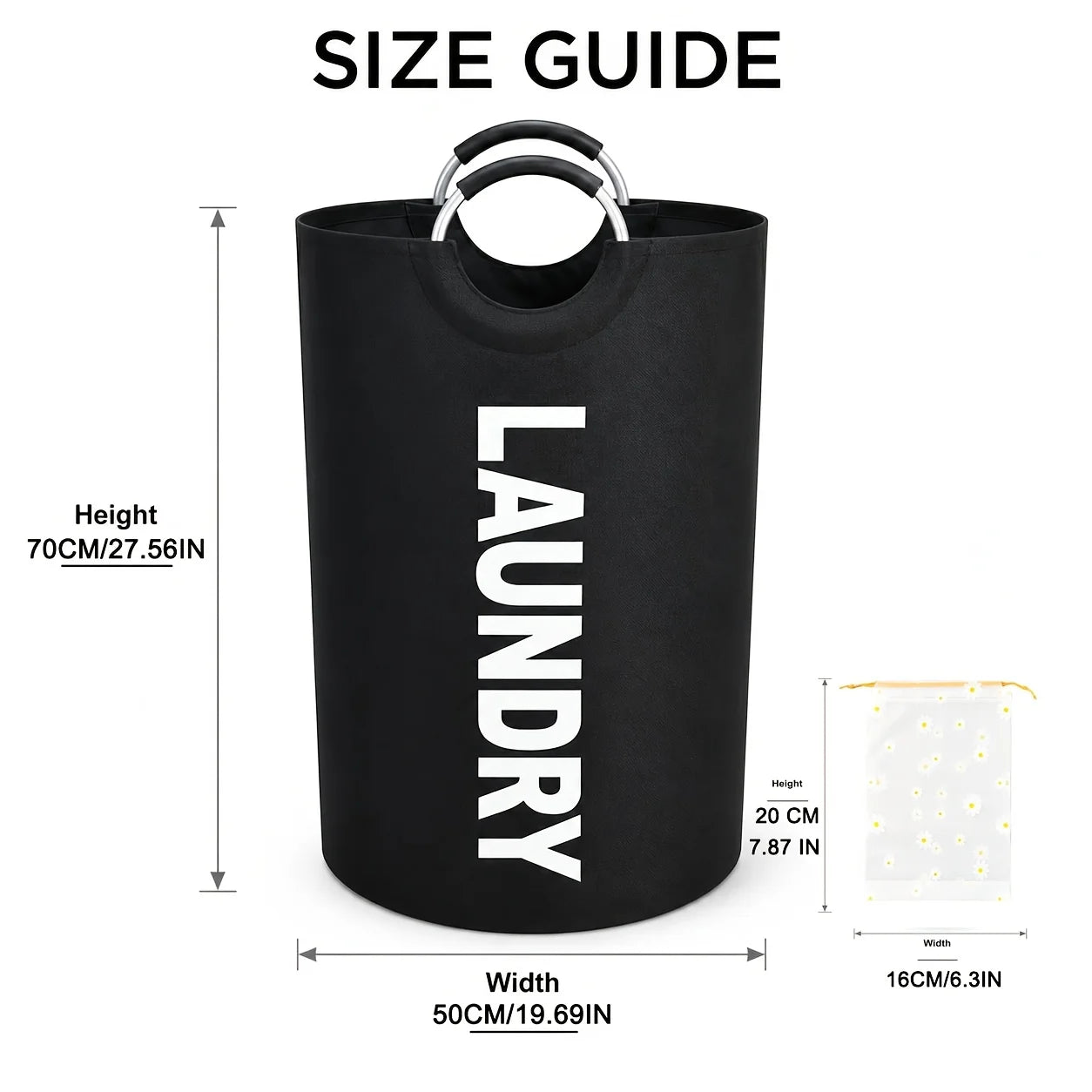 2-Pack Foldable Laundry Hamper with Detachable Bag, Tall — product photo 4