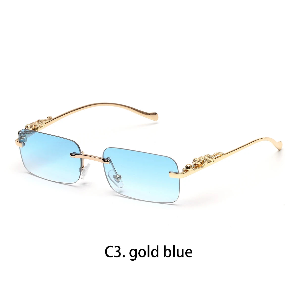 Rimless Sunglasses Ruiao UV400 — Sleek Metal Square Designer Shades Men Women Influencer — view 11 of sunglasses
