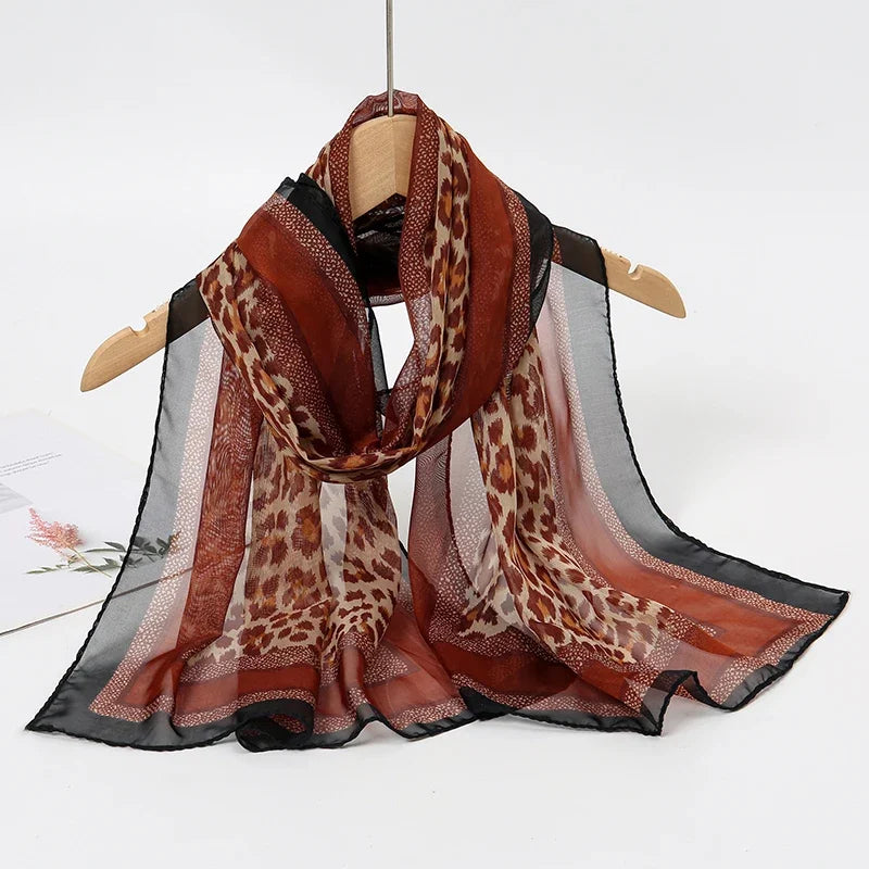 Printed Chiffon Scarf — Lightweight Sun-Protection Beach Shawl Wrap