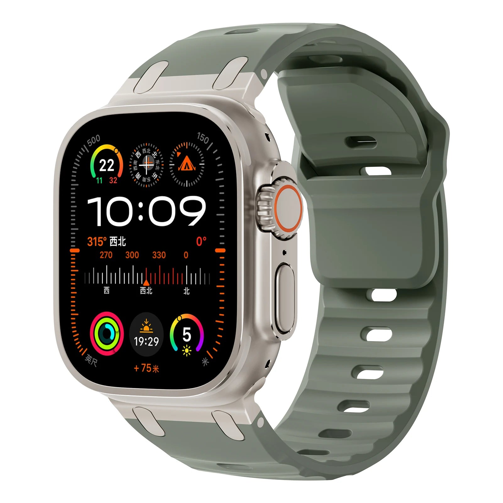 Sport Silicone Strap for Apple Watch Ultra — Stainless Connector Band 44/45/49mm — view 12 of watch straps