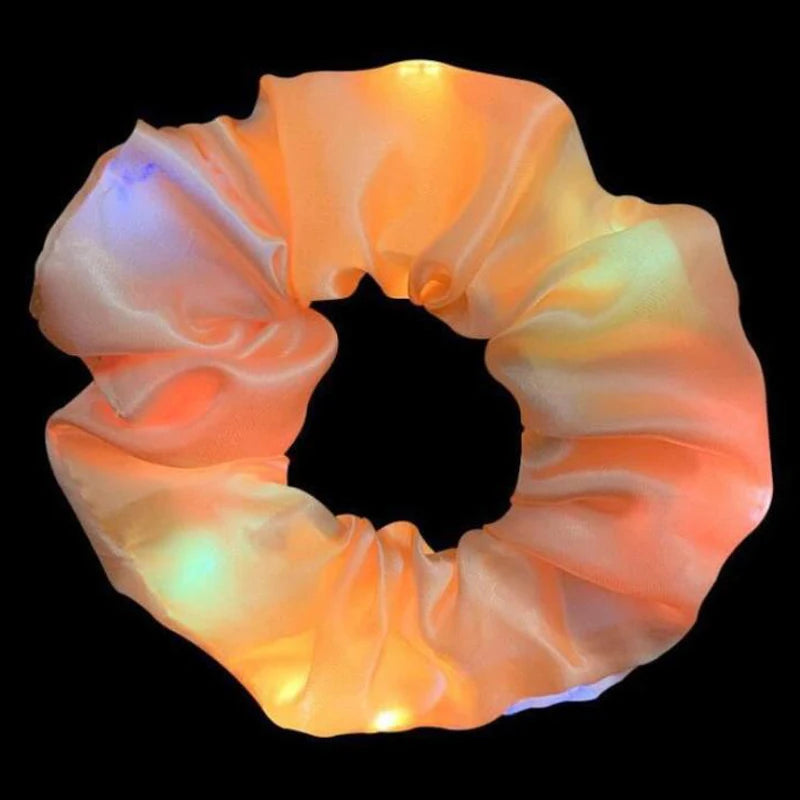 Fashion LED Luminous Hair Scrunchies Light Up Glowing Scrunchy Hair Band For Girls Flashing Hair Tie Hair Rope Hair Accessories — view 10 of product