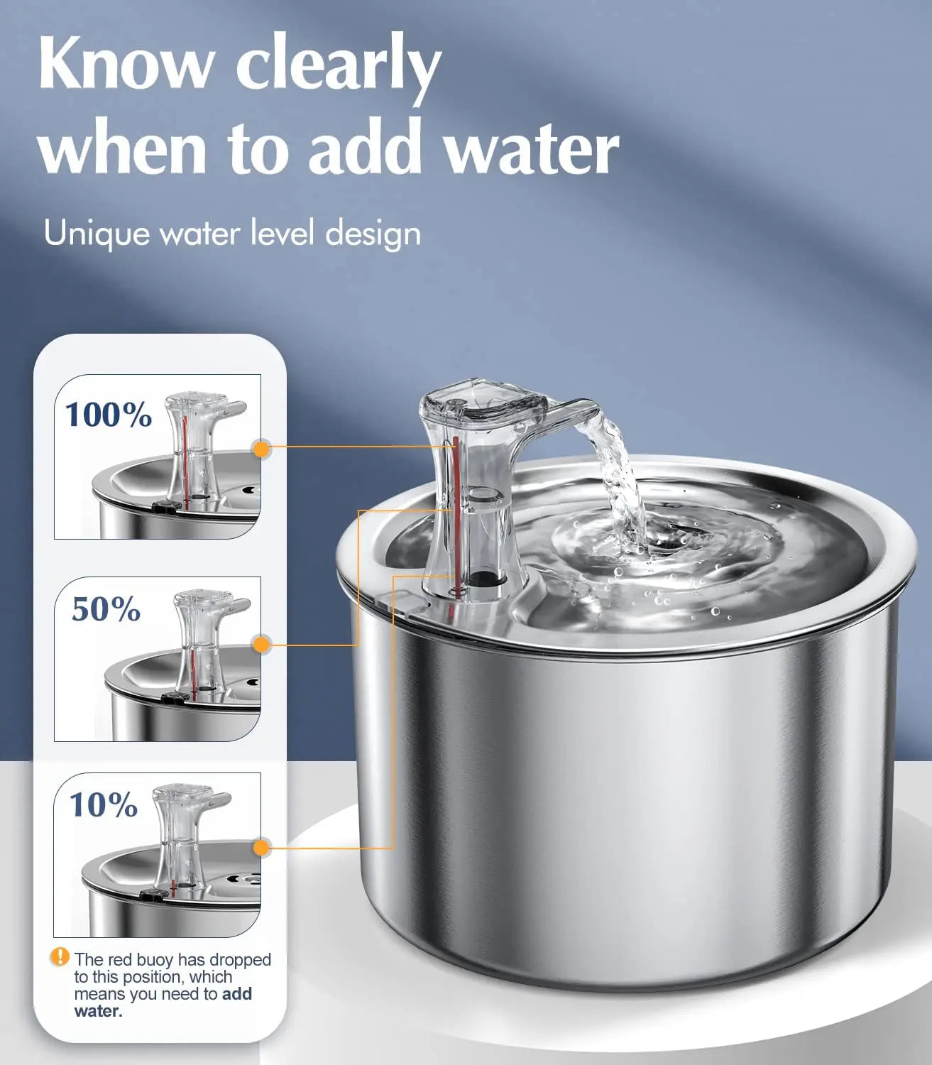 2L Stainless Steel Automatic Pet Water Fountain — view 5 of home & kitchen