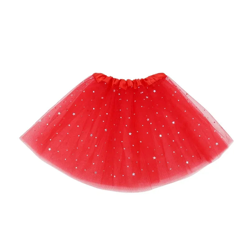 Kids Glitter Tulle Star Tutu Skirt - 3-Layer Sequin Dance Skirt for Girls — view 9 of tutus