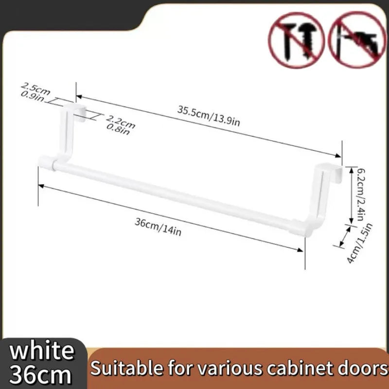 Stainless Steel Cabinet-Door Towel Bar — Kitchen & Bathroom Hanging Wipe Rack — view 12 of kitchen gadgets