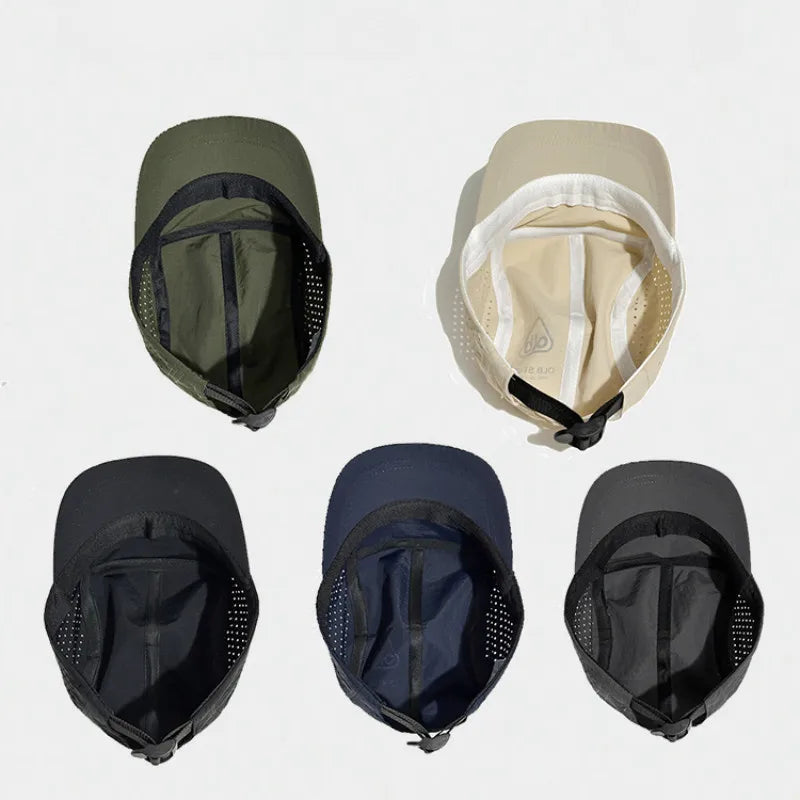 Short-Brim Quick-Dry Mesh Cap — Athletic Running Gym Lightweight UV Protection Couples Hiking Hat — view 4 of hats & caps