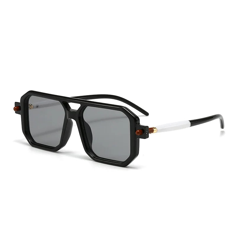 Square Pilot Sunglasses Classic — Vintage Retro Luxury Designer Women Men Hybrid UV400 Shades — view 3 of sunglasses