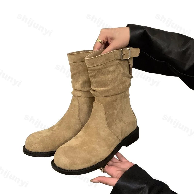 Women's Ankle Boots — Round-Toe Buckle Comfort Non-Slip Booties — view 6 of boots
