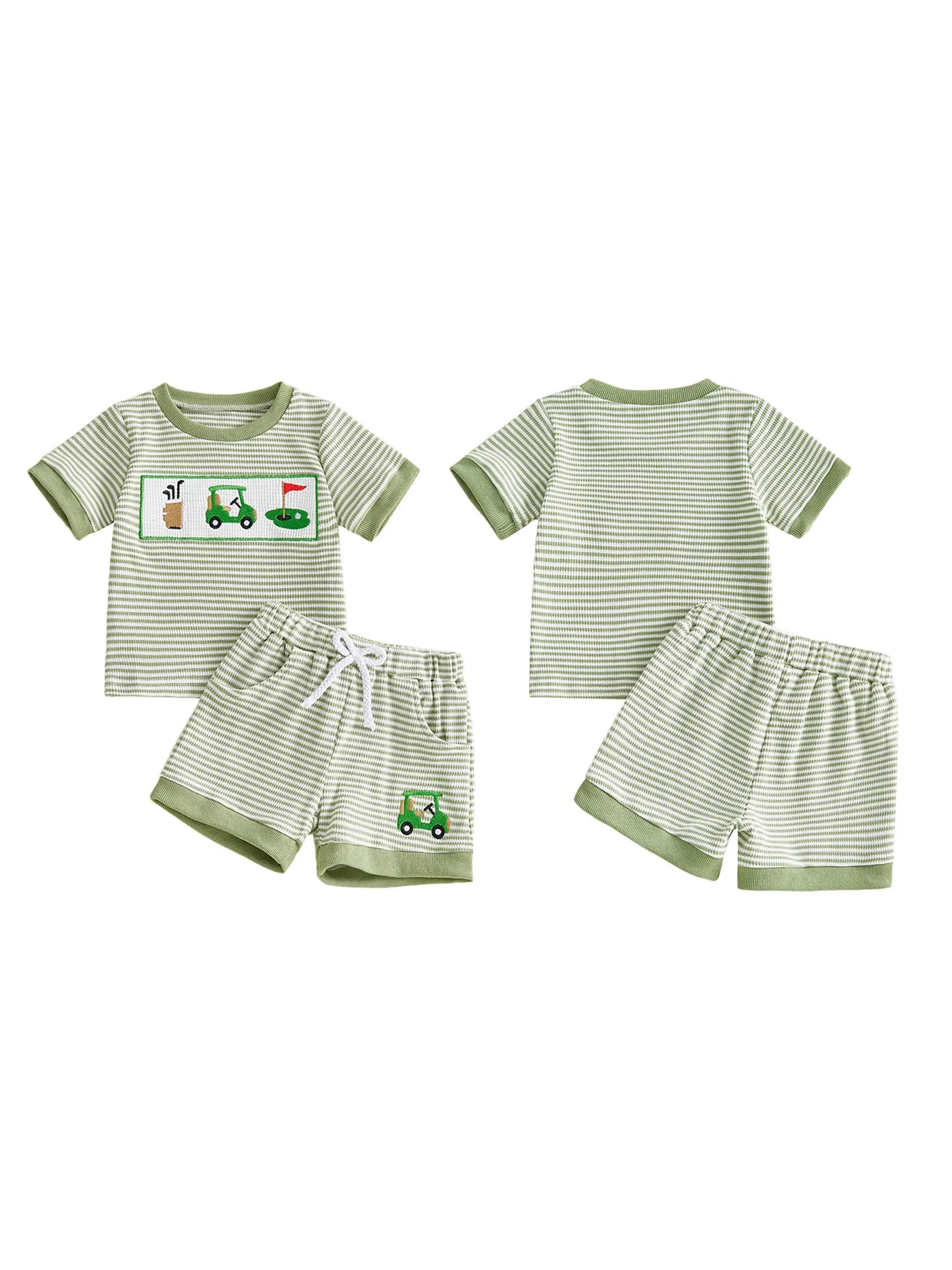 Infant Baby Sport Embroidered Spring Set - Polka Dot Top with Pants — view 4 of infant sets