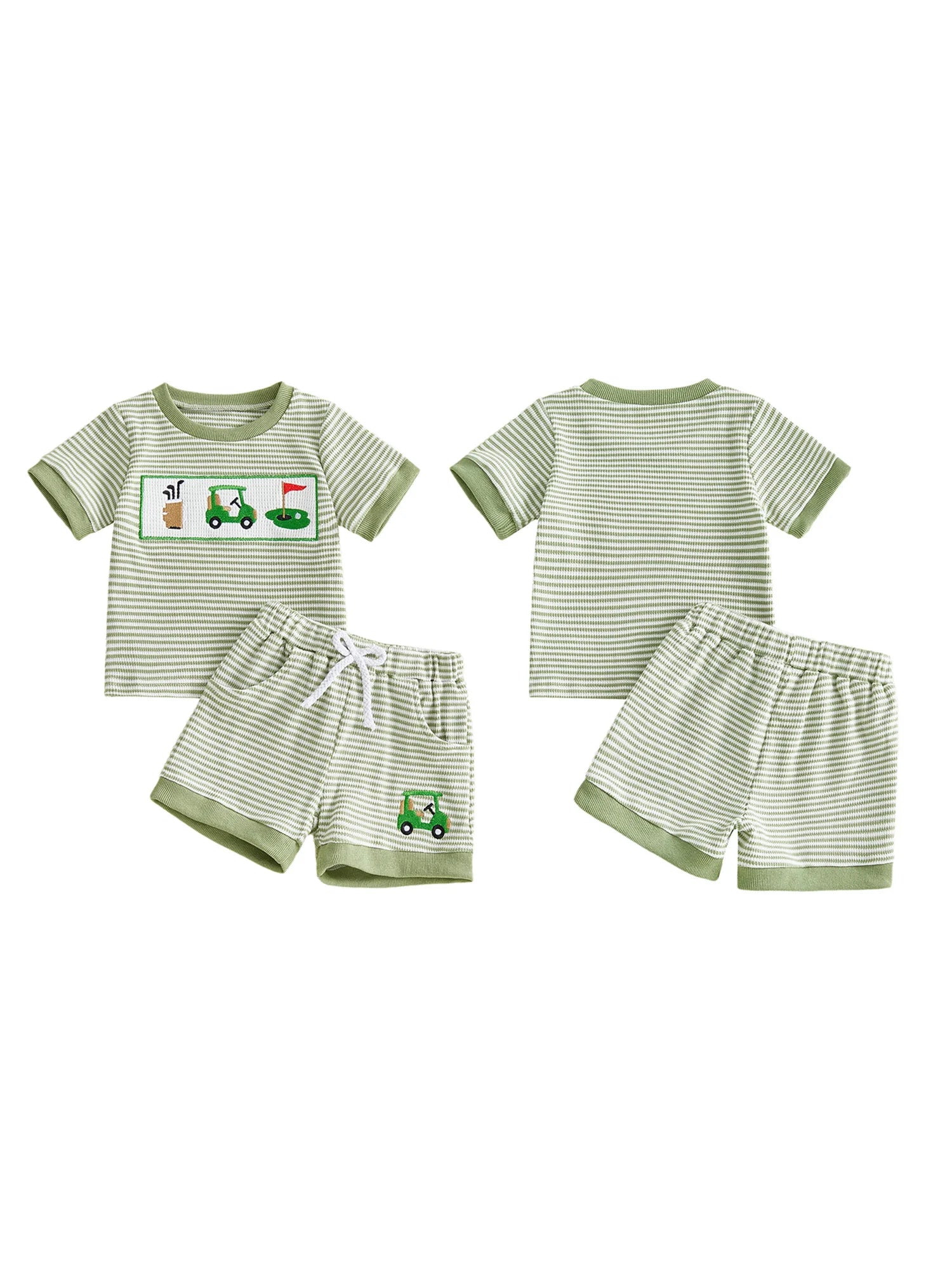 Infant Baby Sport Embroidered Spring Set - Polka Dot Top with Pants — view 4 of infant sets
