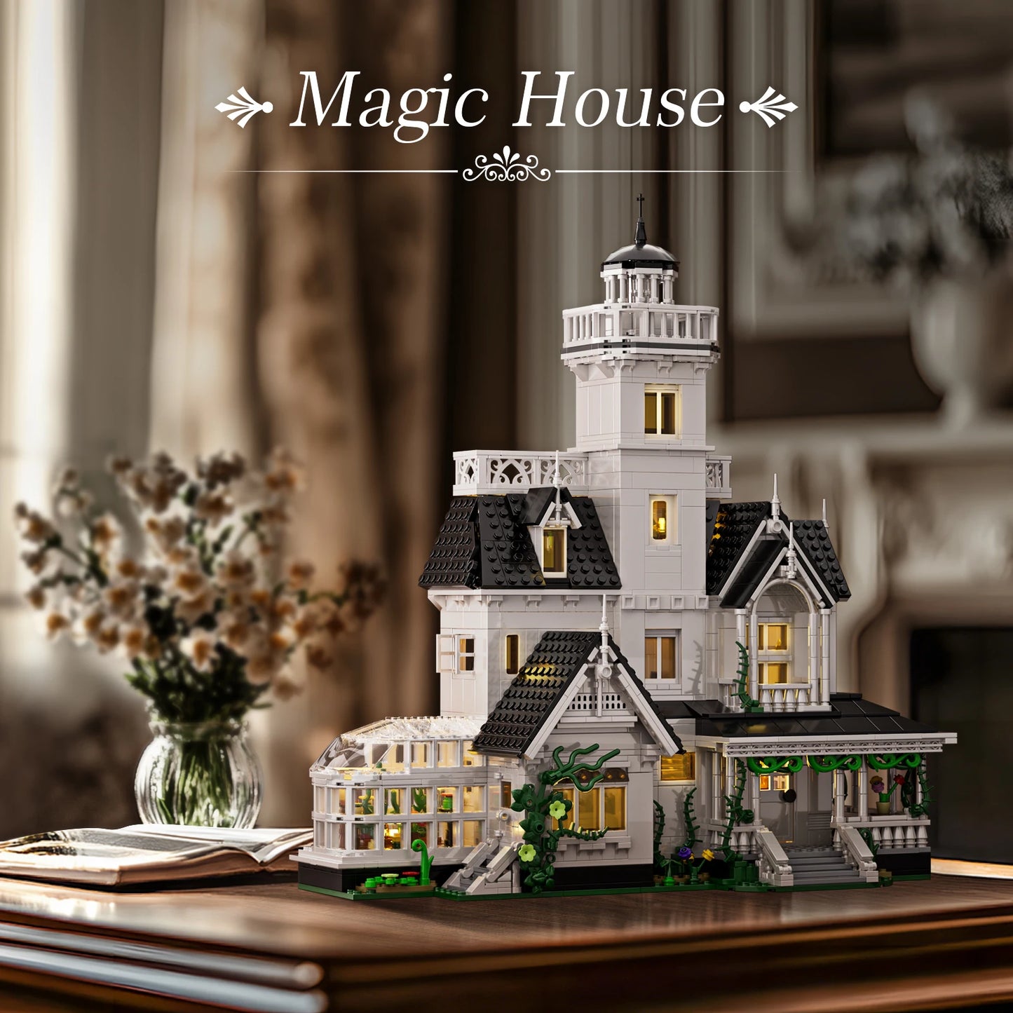 1877 Pcs Magic House Blocks Set Owens House Building Set Creator Architecture Model Home Office Decor Gift for Adults
