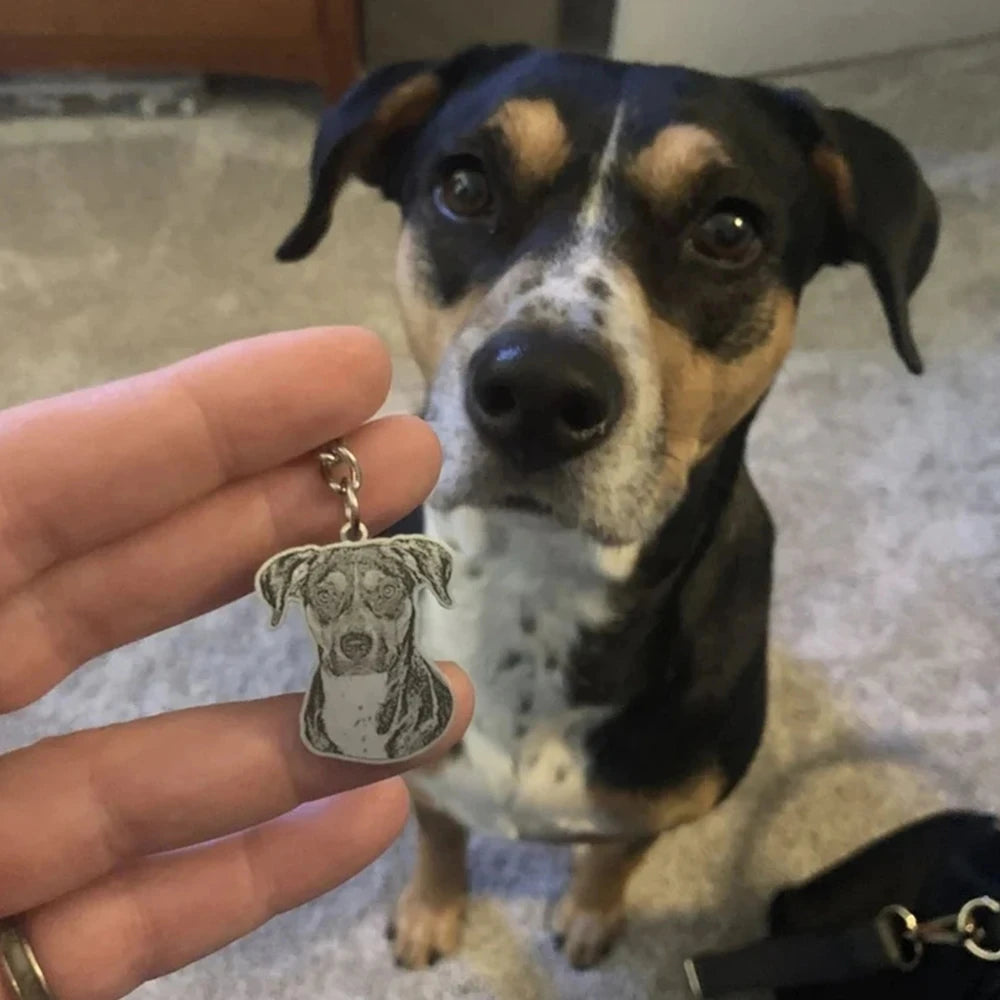Personalized Pet Photo Necklace Engraved Pendant Custom Memorial Gift for Dog Cat Lovers — view 2 of necklaces