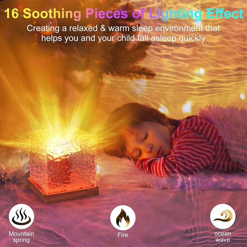 Ocean Wave Projector Lamp &mdash; 16-Color Aurora Atmosphere Light for Bedroom, Office &amp; Bar