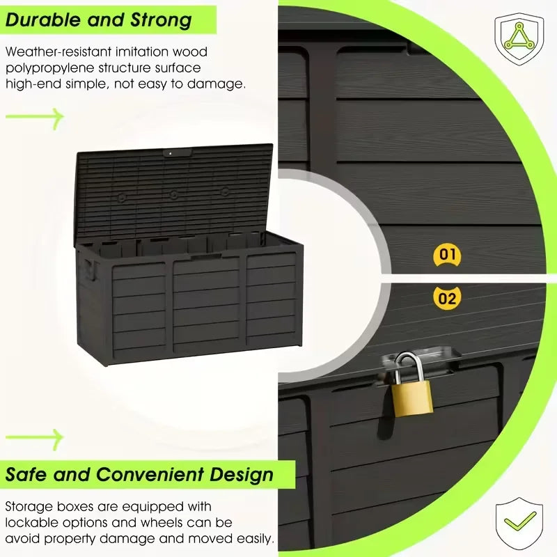 Storage Organizer 75-Gallon Outdoor Deck Box — Lockable Heavy-Duty Plastic Patio Container — view 5 of storage & organisation