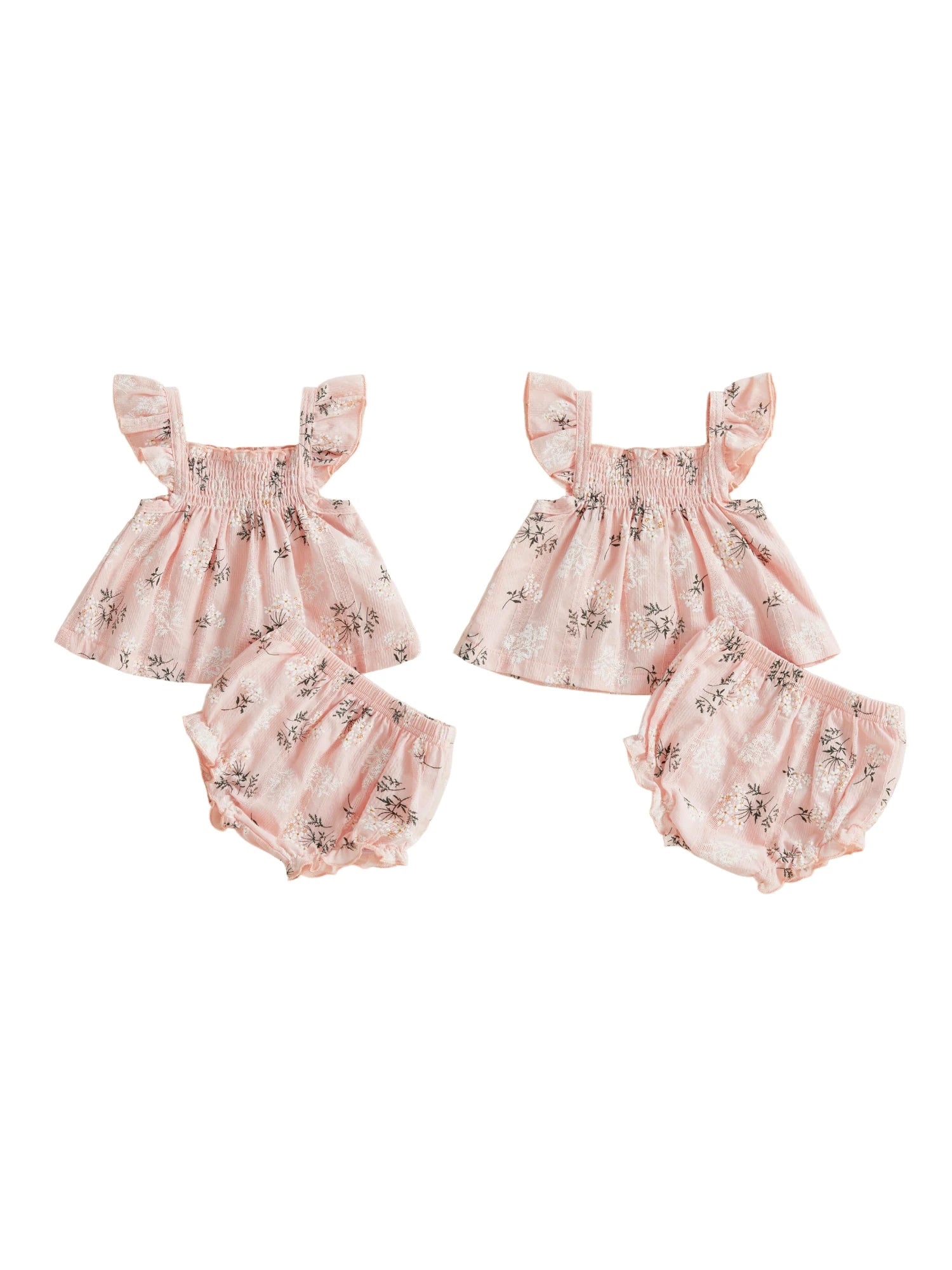 Toddler Girl Floral Flutter Sleeve Top & Shorts Set - Cottagecore Summer Outfit — view 4 of toddler sets
