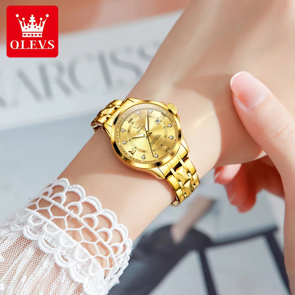 OLEVS Women's Gold Luxury Watch — Fashion Quartz Wristwatch — view 2 of watches