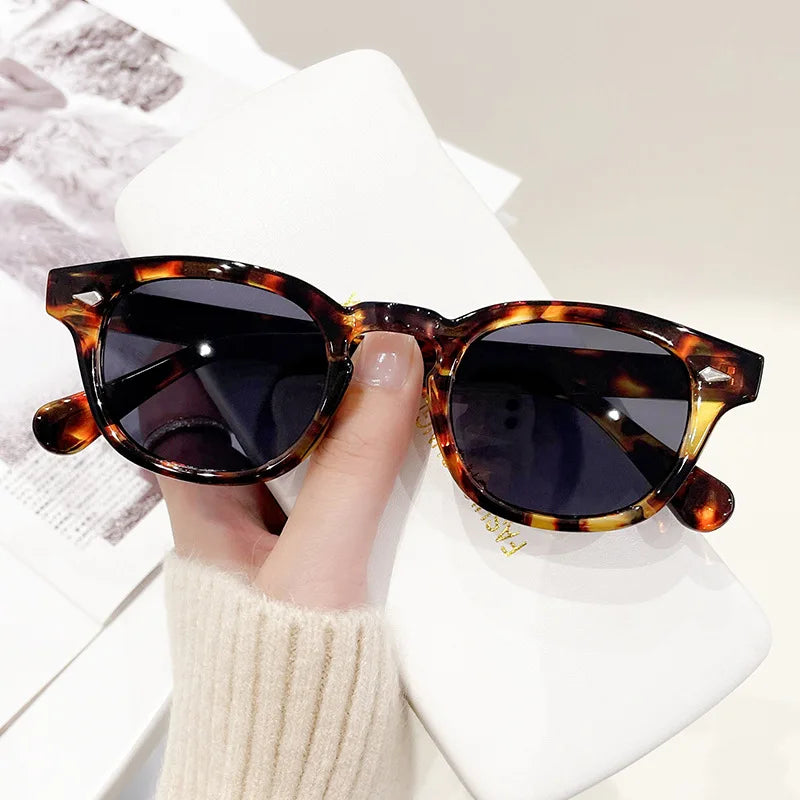 Vintage Round Shell Sunglasses for Women, Retro Rivet, UV400 — view 2 of sunglasses