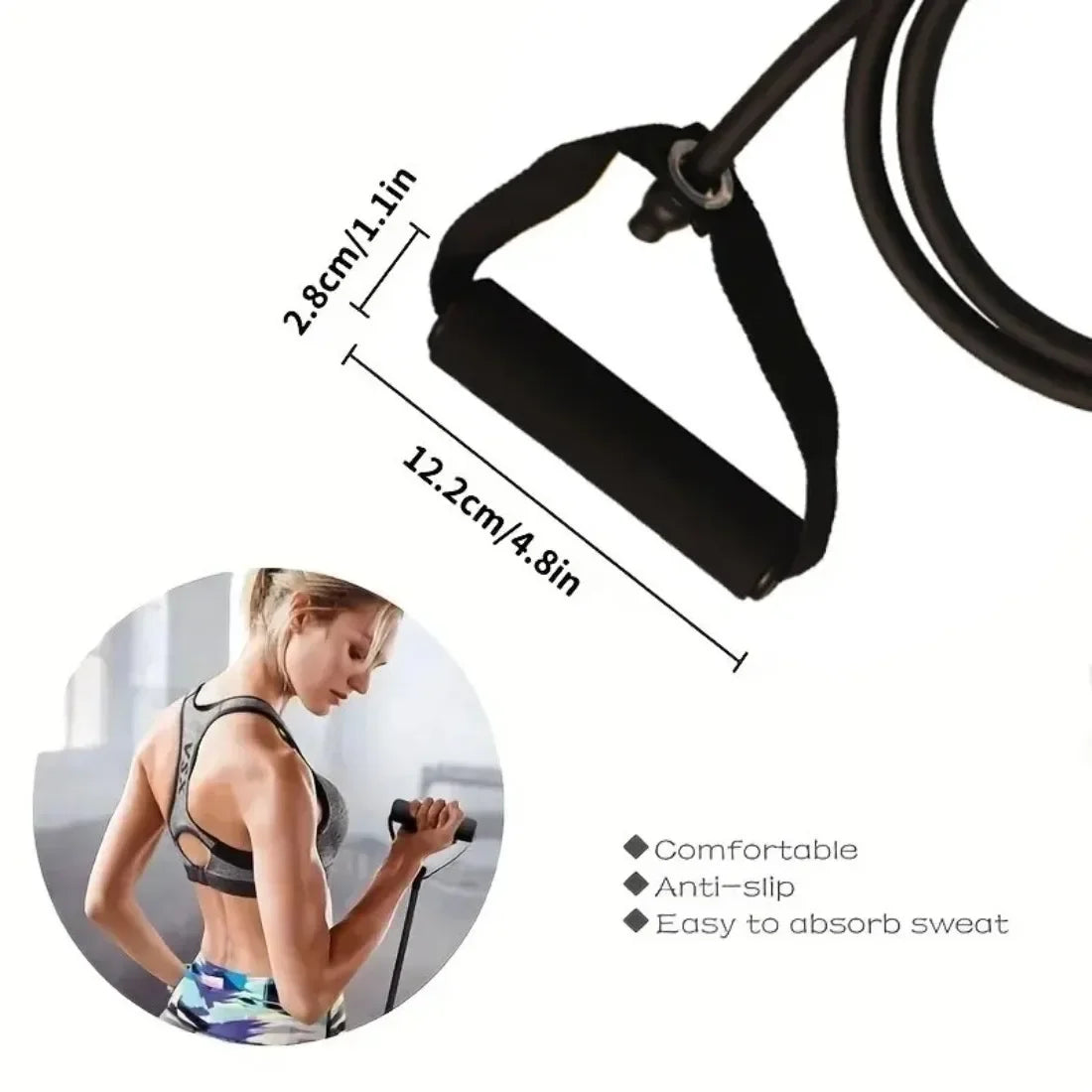 Resistance Bands with Handles — Home Gym Strength Training Set — view 3 of recovery & massage