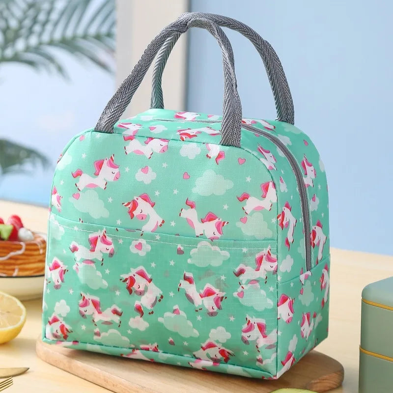 Cartoon Animal Print Kids Lunch Bag - Insulated Bento Tote with Fun Design — view 4 of lunch bags
