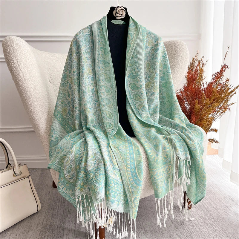 Pashmina Scarf in 58 Signature Shades — Cashmere-Feel Women's Tassel Shawl Wrap Color Stack — view 7 of scarves & wraps