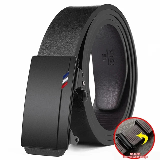 Belts Luxury-inspired Men's Genuine Leather Belt — Automatic Buckle Luxury — view 2 of belts