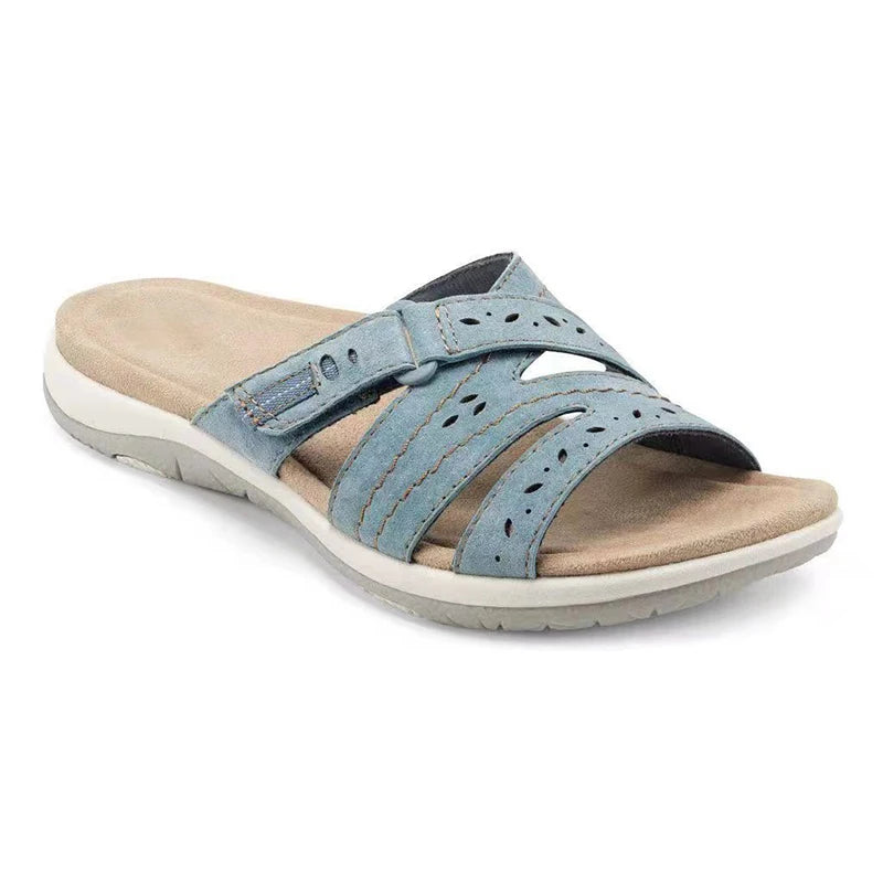 Summer Sandals Hollow-Out Hook-and-Loop Slides — Orthopedic Round-Toe Comfort Sandals — view 10 of summer sandals