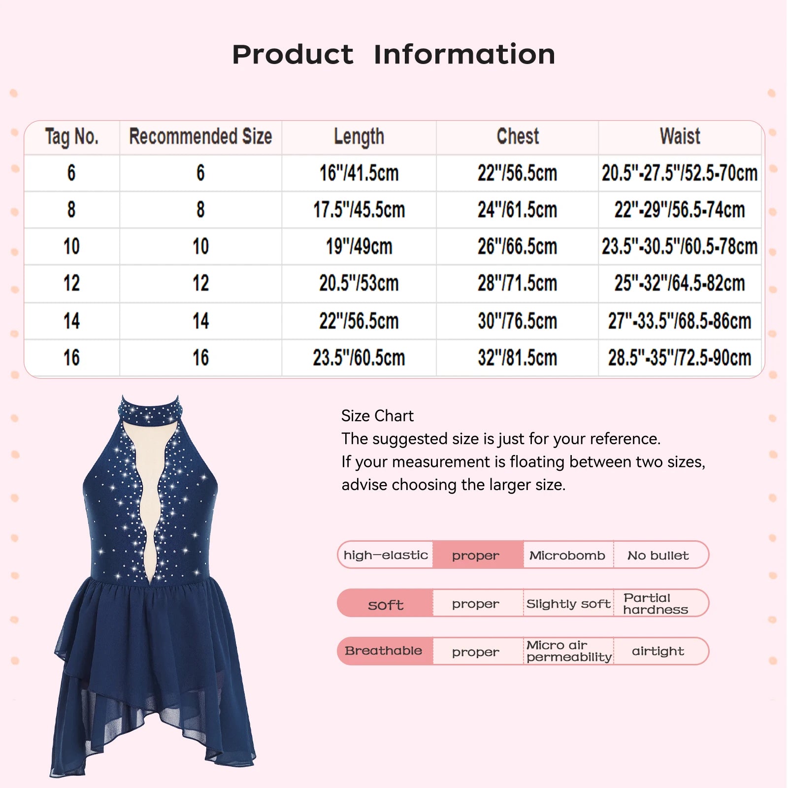 Kids Girls Rhinestone Dance Dress - Ballet Gymnastics Sleeveless Mesh Leotard — view 6 of dance costumes