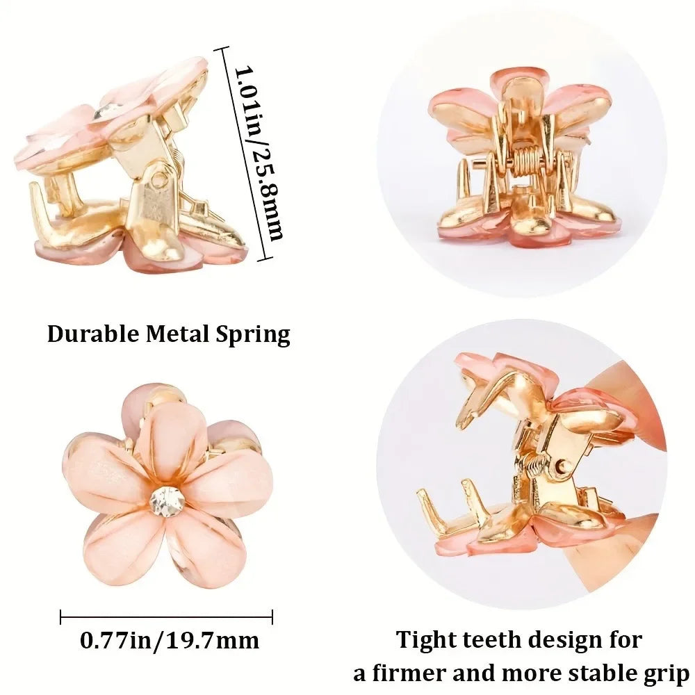 6pcs 3pcs 1pc Kids Women Girls Flower Shaped Hair Grab Clips, Faux Pearl Decorative Hair Barrettes Hair Decoration Accessories — view 4 of product