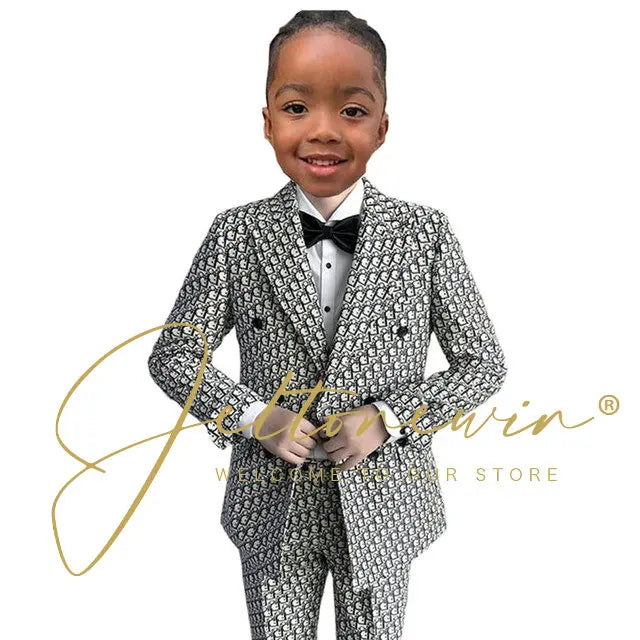 Formal Boys Suit 2 Piece Party Wedding Tuxedo Child Jacket Pants Custom Made Kids Costume 3-16 years old traje formal niño