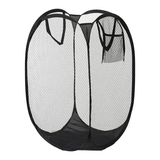 Storage Organizer Laundry Sorting Basket — Folding Mesh Bag Frame Bucket Pouch for Bathroom — view 1 of storage & organisation